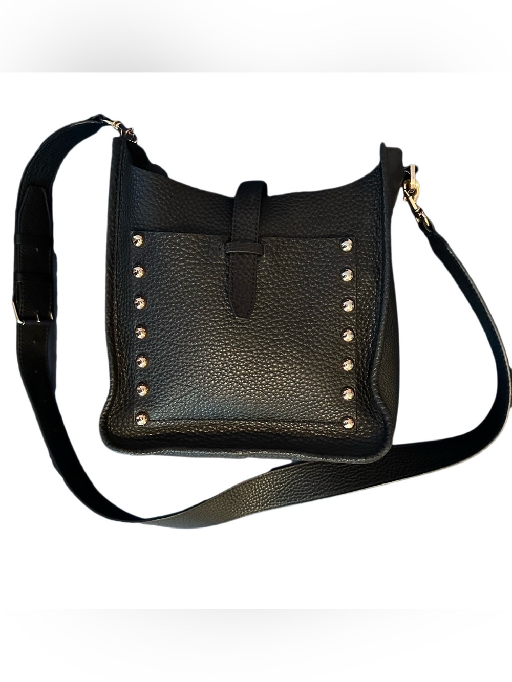 Rebecca Minkoff Black Leather Feed Bag Crossbody Bucket Bag Medium Unlined